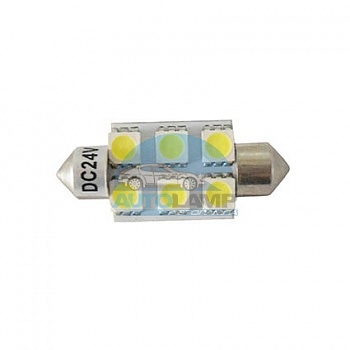 Светодиоды GL T10*36mm, 6 диодов SMD5050, белые (салонная) Светодиоды GL T10*36mm, 6 диодов SMD5050, белые (салонная)