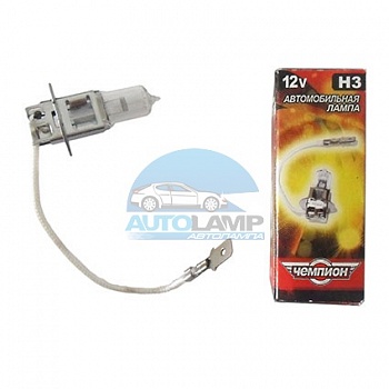 Автолампа ЧЕМПИОН H3 12V 100W PK22s Автолампа ЧЕМПИОН H3 12V 100W PK22s