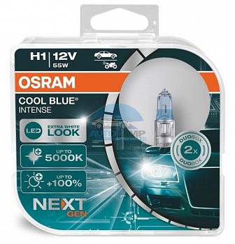 Автолампа OSRAM H1 12V 55W P14,5s +100% Cool Blue Intense Next Generation (64150CBN), EUROBOX-2шт Автолампа OSRAM H1 12V 55W P14,5s +100% Cool Blue Intense Next Generation (64150CBN), EUROBOX-2шт
