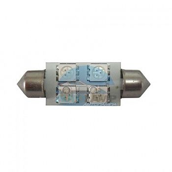 Светодиоды GL T10*39mm, 4 диода SMD5050, желтые (салонная) Светодиоды GL T10*39mm, 4 диода SMD5050, желтые (салонная)