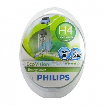 Автолампа PHILIPS H4 12V 60/55W P43t Eco Vision (12342ECO), EUROBOX-2шт Автолампа PHILIPS H4 12V 60/55W P43t Eco Vision (12342ECO), EUROBOX-2шт