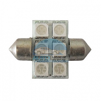 Светодиоды GL T10*31mm, 6 диодов SMD5050, желтые (салонная) Светодиоды GL T10*31mm, 6 диодов SMD5050, желтые (салонная)