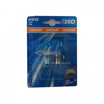 Автолампа OSRAM H6W 12V 6W BAX9s Cool Blue, на блистере 2шт. (64132CB-OB2)