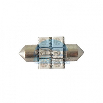 Светодиоды GL T10*31mm, 6 диодов SMD5050, красные (салонная)