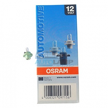 Автолампа OSRAM 12V 2W с патроном BX8,4d (2352MFX6) Автолампа OSRAM 12V 2W с патроном BX8,4d (2352MFX6)
