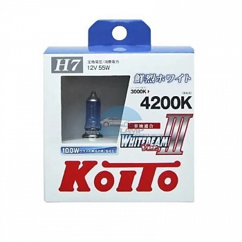 Автолампа KOITO H7 12V 55W (100) Whitebeam III 4200K - 2шт (P0755W) Автолампа KOITO H7 12V 55W (100) Whitebeam III 4200K - 2шт (P0755W)